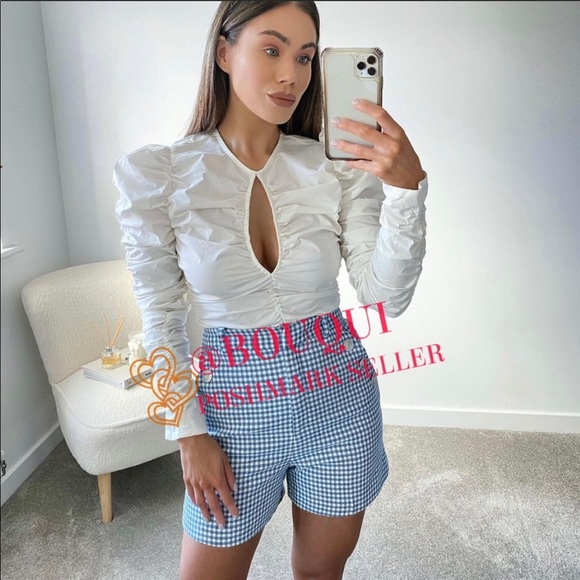 Zara white ruched poplin top - Picture 2 of 10